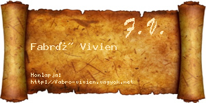 Fabró Vivien névjegykártya